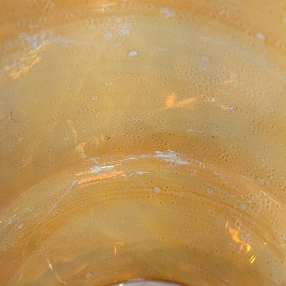 MCM Flashed On Marigold Glass  Hat Vase 7” Flange Top Vintage - Picture 12 of 16